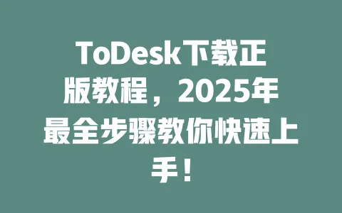 ToDesk下载正版教程，2025年最全步骤教你快速上手！-ToDesk官网 - ToDesk下载