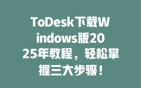 ToDesk下载Windows版2025年教程，轻松掌握三大步骤！ 一